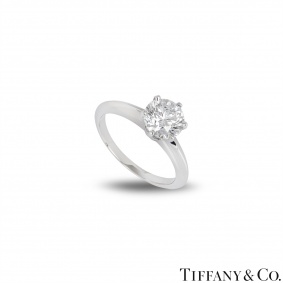 Tiffany & Co. Platinum Diamond Setting Ring 1.37ct F/VS1 XXX